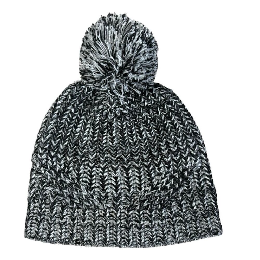 Rebecca Minkoff 100% Acryllic Gray Knit Pom Pom Beanie Women's Hat